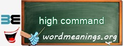 WordMeaning blackboard for high command